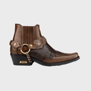 Men’s Leather Crocodile Design Cowboy Boots